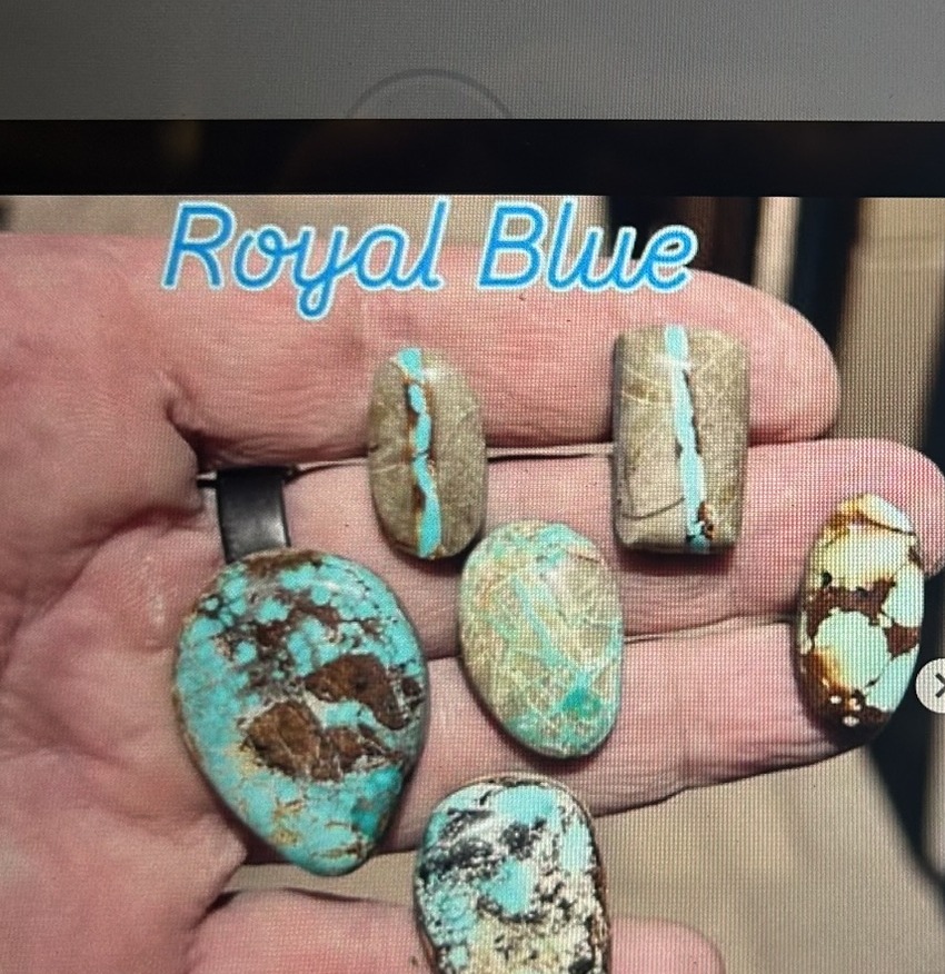 Royston Royal Blue turquoise cabochon, hand-cut at the L3 Designs bench